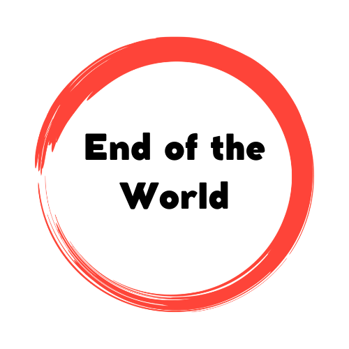 A red logo for the End of the World Event